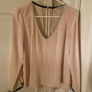 Tan and black fancy blouse